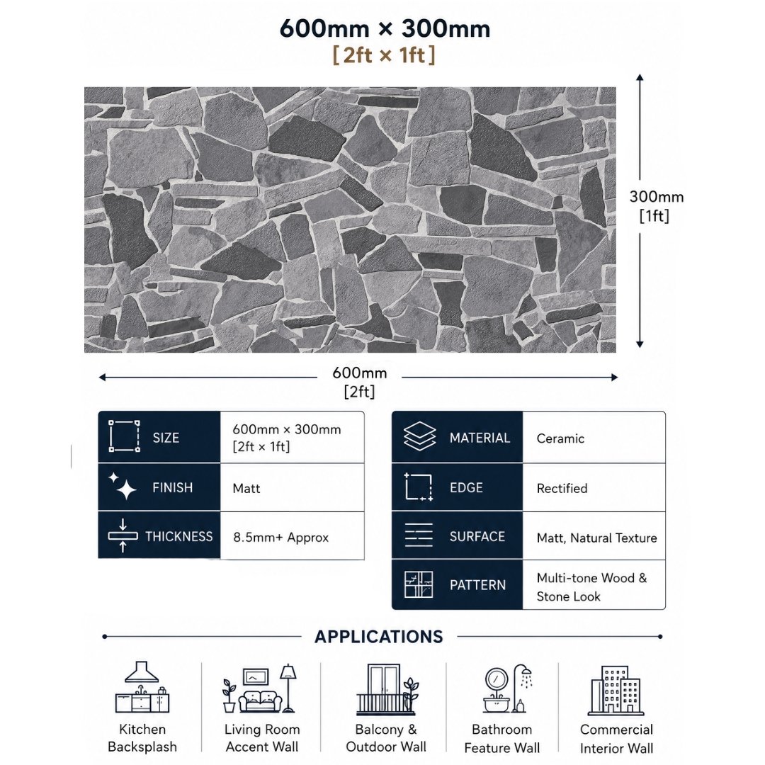 Navtico Canyon Stone Pattern Elevation Tiles - My Home Studio